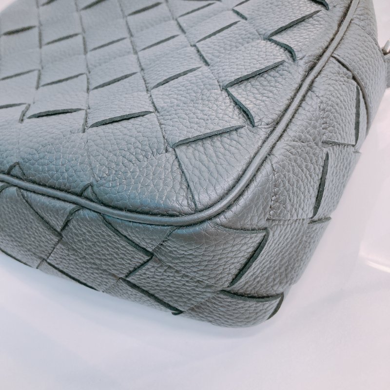 MS0623 Bottega Veneta 寶緹嘉 葆蝶家 相機包 經典織紋 牛皮頸紋 黑色 銀扣 Intrecciato Camera Bag 29cm Calfskin Black x PHW-8