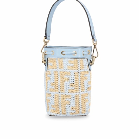 Fendi 女士 Mon Tresor迷你徽標抽繩手提包均碼碼MINI、12cm*10cm*18cm