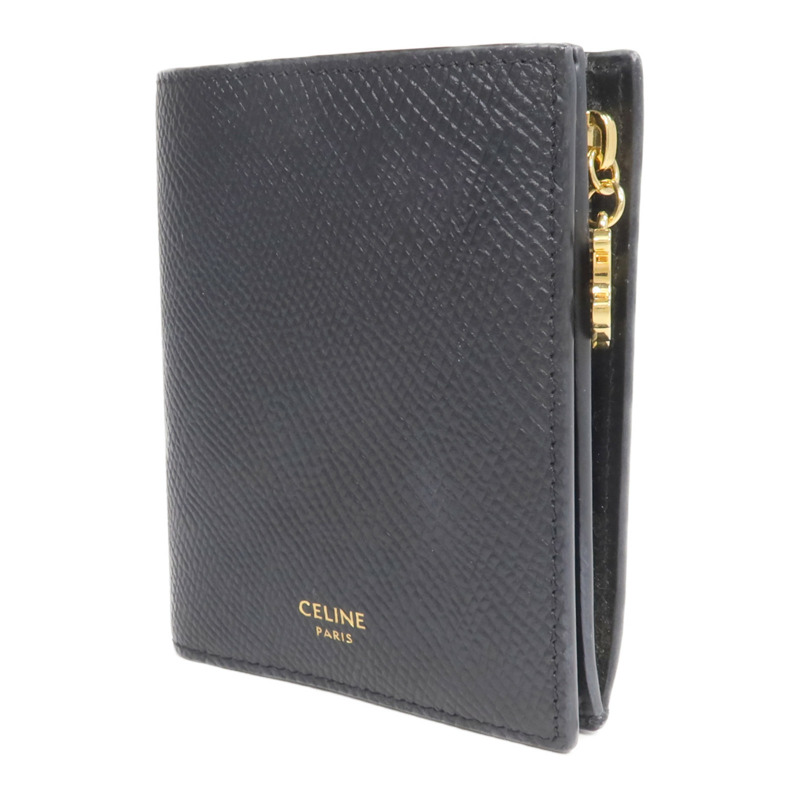 CELINE 牛皮皮革Triomphe Compact Wallet金扣錢包-1
