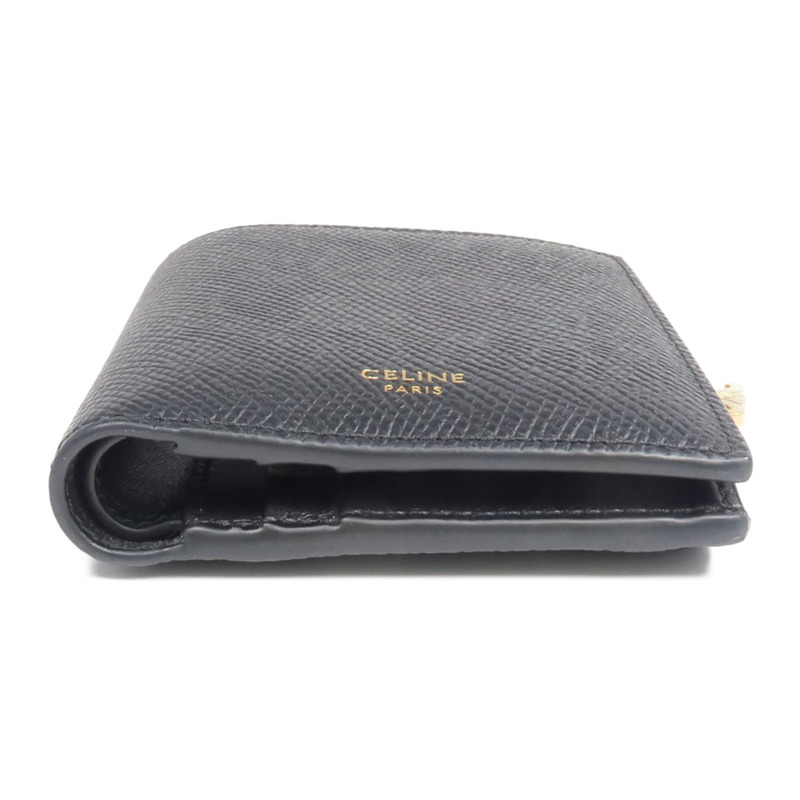 CELINE 牛皮皮革Triomphe Compact Wallet金扣錢包-5