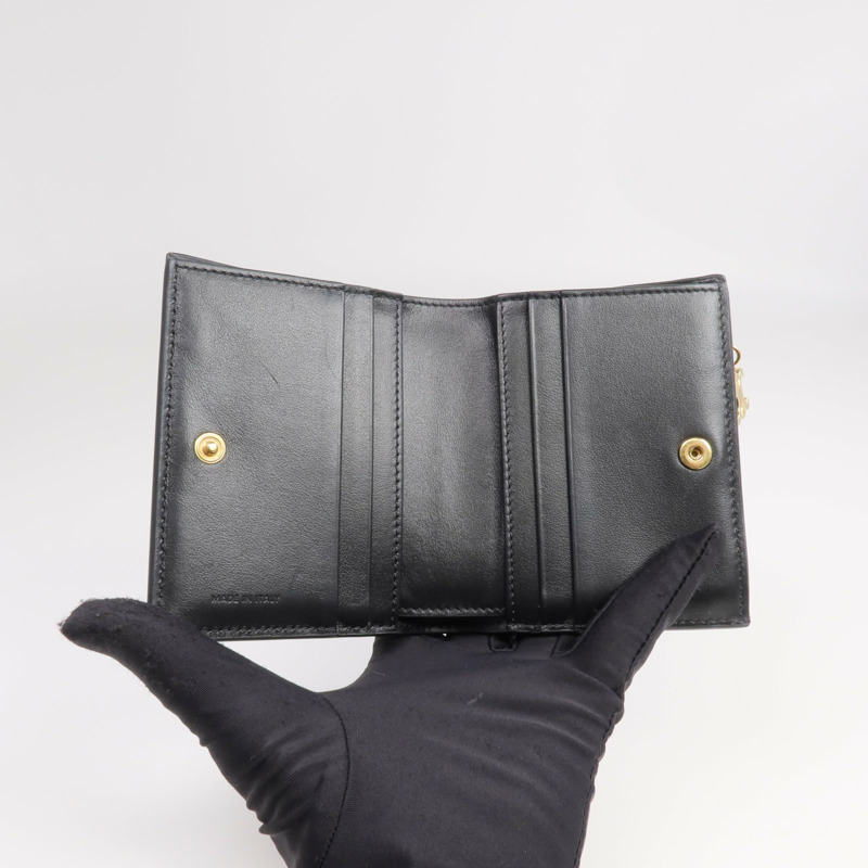 CELINE 牛皮皮革Triomphe Compact Wallet金扣錢包-6