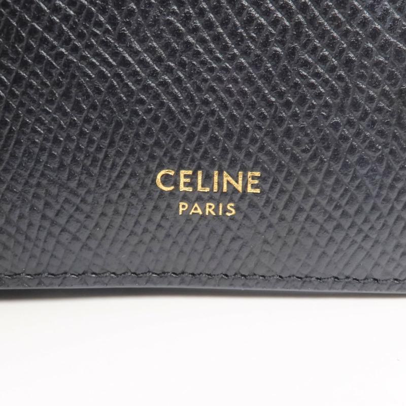 CELINE 牛皮皮革Triomphe Compact Wallet金扣錢包-9