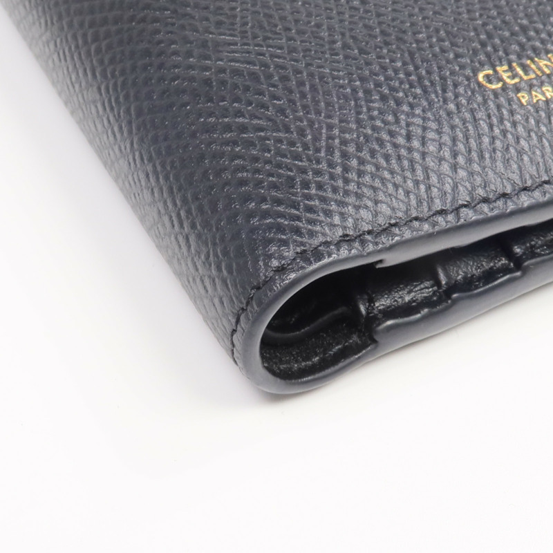 CELINE 牛皮皮革Triomphe Compact Wallet金扣錢包-12