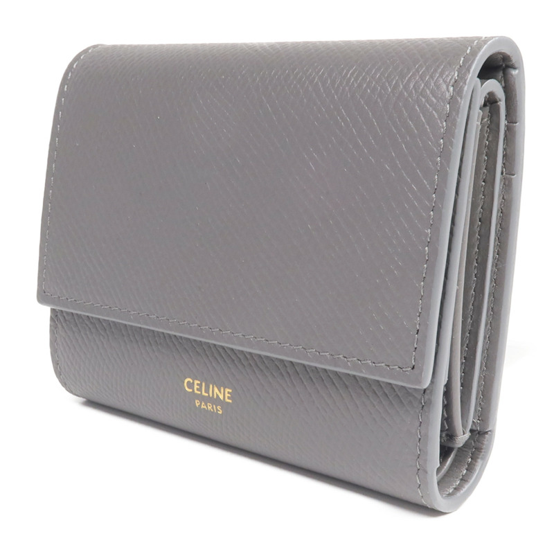 CELINE 牛皮皮革Tri-Fold Wallet金扣錢包-2