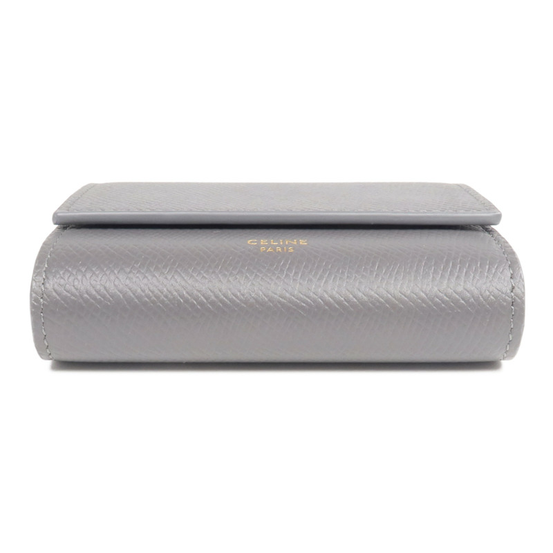 CELINE 牛皮皮革Tri-Fold Wallet金扣錢包-5