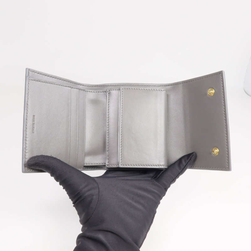 CELINE 牛皮皮革Tri-Fold Wallet金扣錢包-6