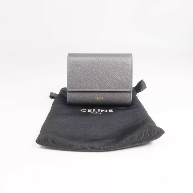CELINE 牛皮皮革Tri-Fold Wallet金扣錢包-14