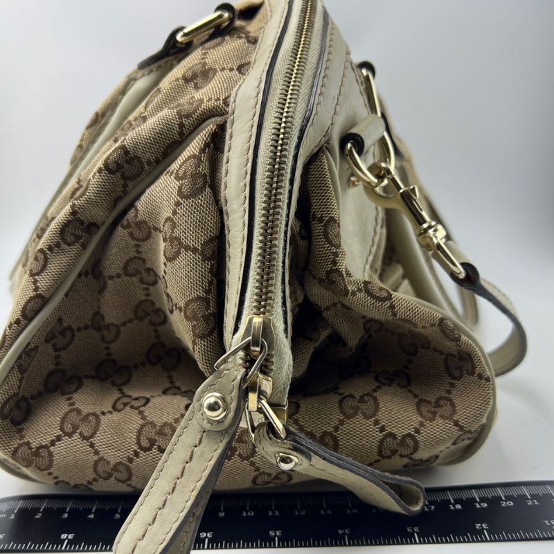 Gucci 雙 G 老花軟貝殼手提斜挎包-7