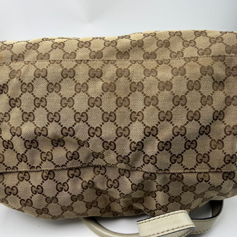 Gucci 雙 G 老花軟貝殼手提斜挎包-11