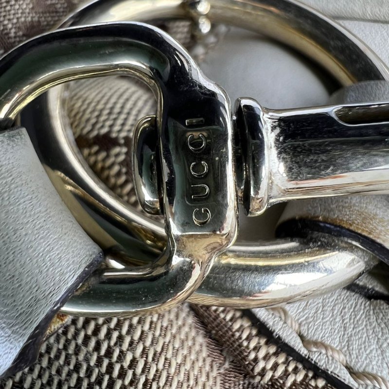 Gucci 雙 G 老花軟貝殼手提斜挎包-20