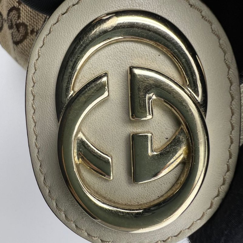 Gucci 雙 G 老花軟貝殼手提斜挎包-21