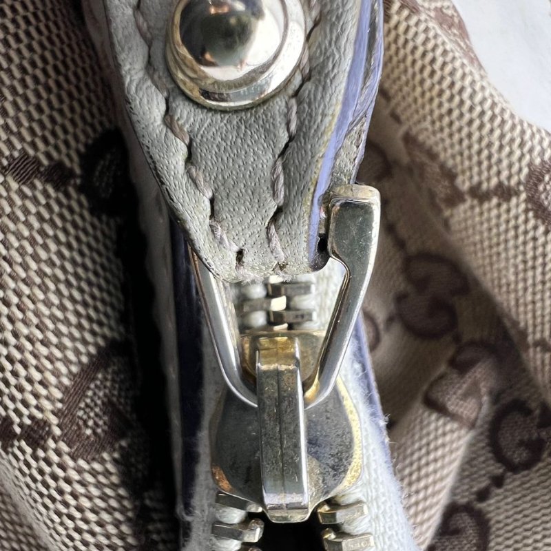 Gucci 雙 G 老花軟貝殼手提斜挎包-25