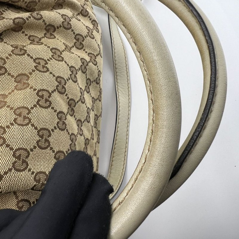 Gucci 雙 G 老花軟貝殼手提斜挎包-28