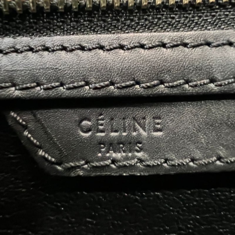 Celine Luggage 帆布拼皮笑臉包-5