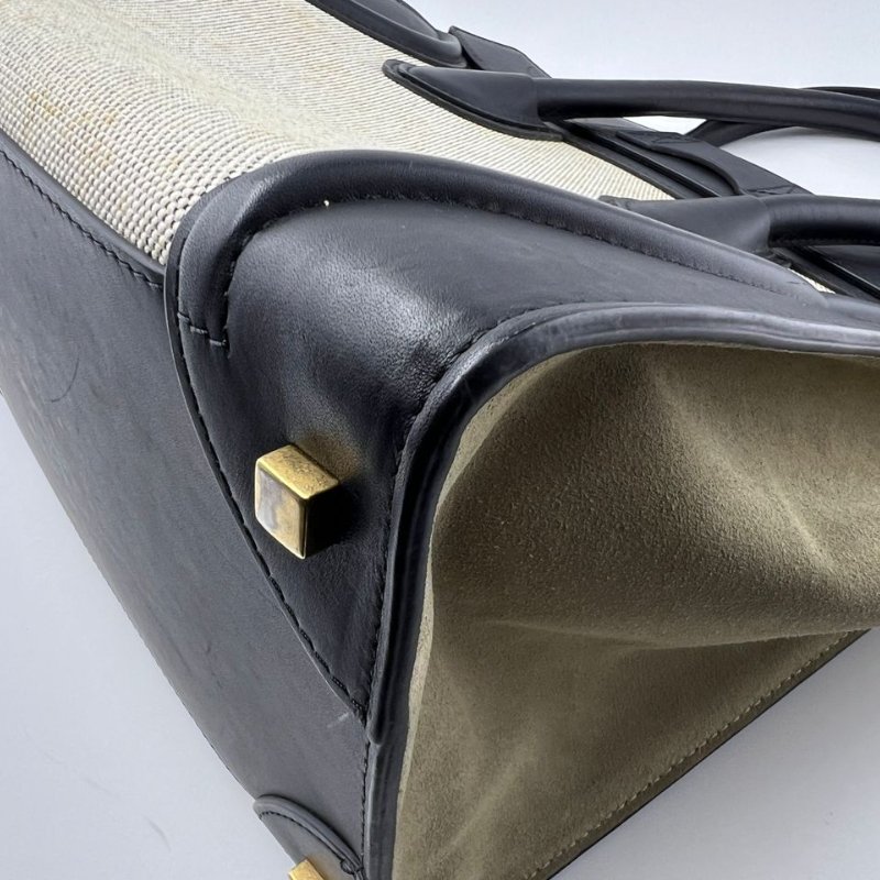 Celine Luggage 帆布拼皮笑臉包-9