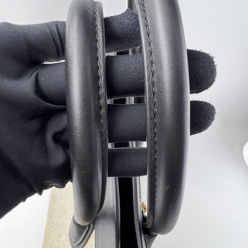 Celine Luggage 帆布拼皮笑臉包-19