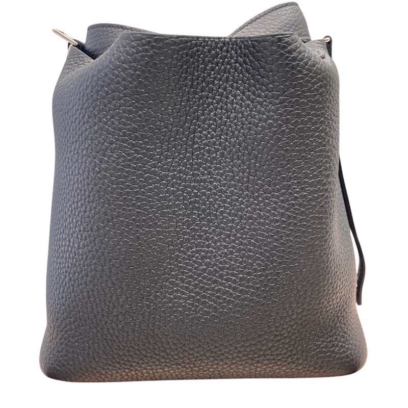 HERMES PICOTIN 18 皮革 黑色 銀釦-3