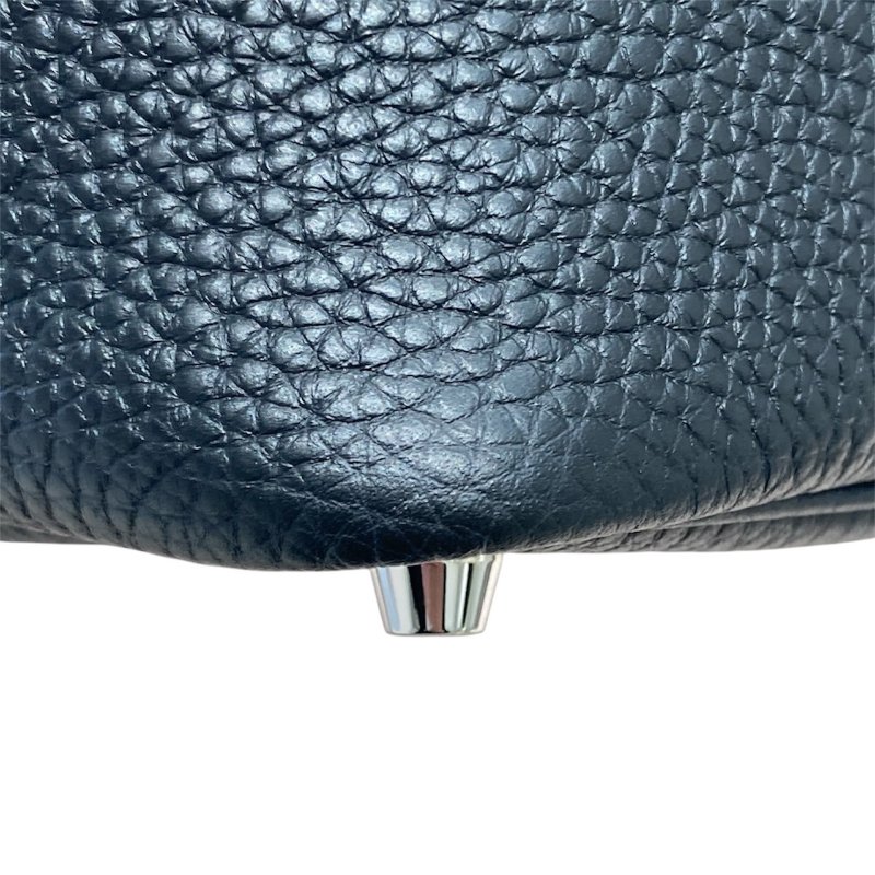 HERMES PICOTIN 18 皮革 黑色 銀釦-6