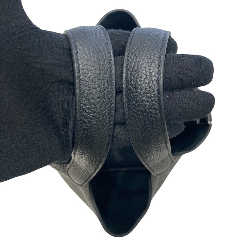 HERMES PICOTIN 18 皮革 黑色 銀釦-11