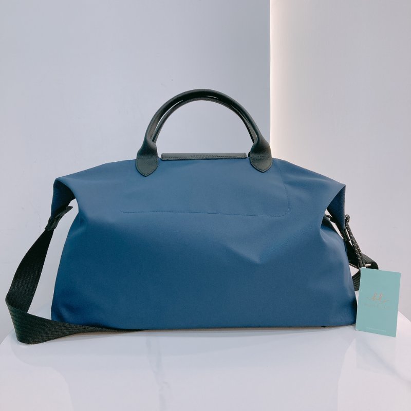 MS0624 Longchamp 瓏驤 摺疊 尼龍帆布 大號 墨水藍色 銀扣 Le Pliage Energy Top Handle Size L Eco-Nylon Ink Blue x PHW-1