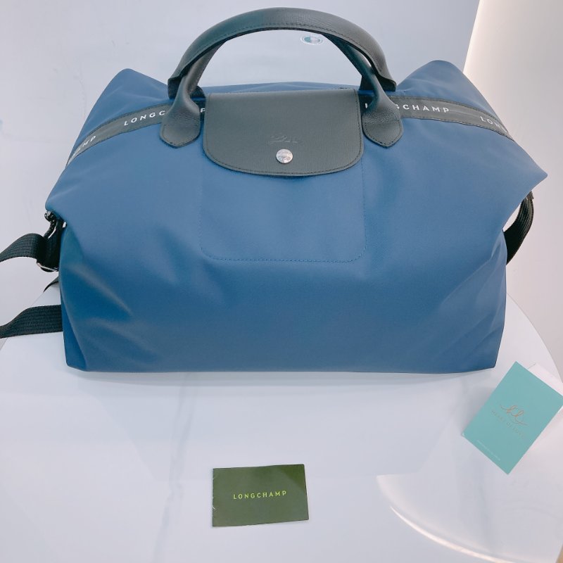 MS0624 Longchamp 瓏驤 摺疊 尼龍帆布 大號 墨水藍色 銀扣 Le Pliage Energy Top Handle Size L Eco-Nylon Ink Blue x PHW-19