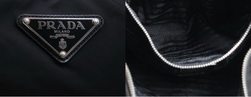 「JL精品代購」9新 Prada Hobo黑銀大號豌豆半月包-11