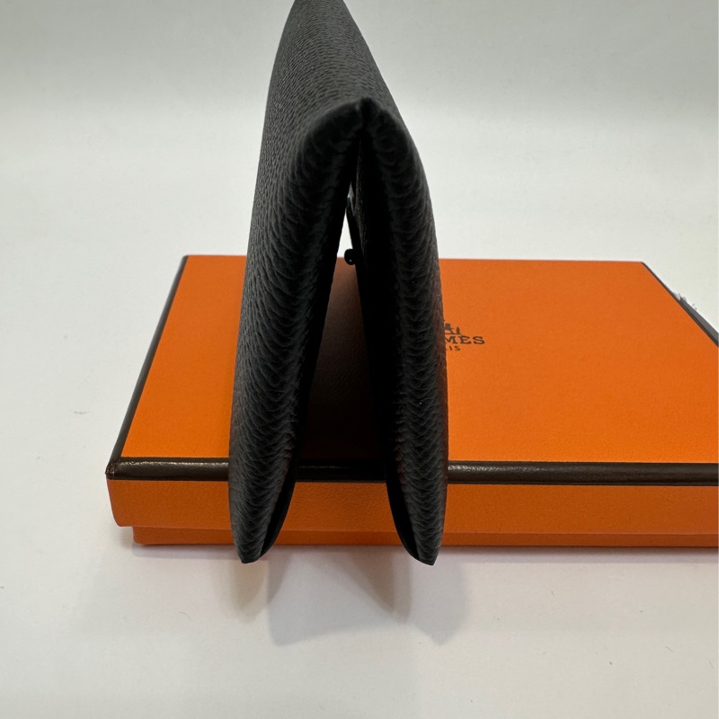 Hermes 黑Epsom銀釦Calvi卡包-3