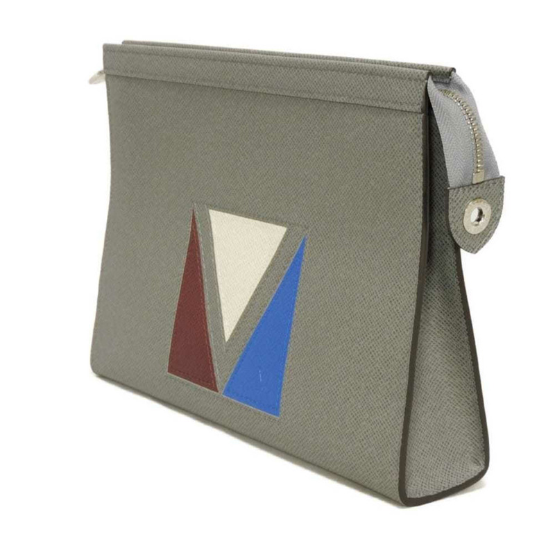 路易威登 (Louis Vuitton) 男士 Pochette Voyage MM 手拿包,美洲杯帆船賽灰色,帶 RFID IC 芯片,全新未使用,Taiga Glacier M59147 款式-1