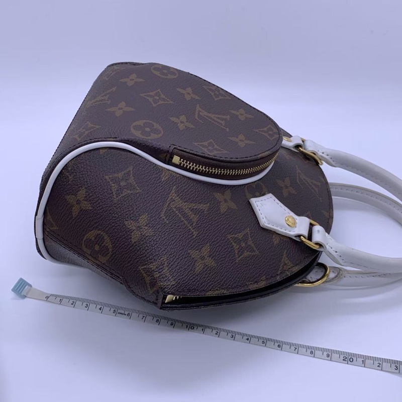 LOUIS VUITTON ELLIPSE棕色塗層帆布老花河蚌包,芯片款-9