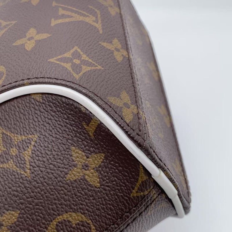 LOUIS VUITTON ELLIPSE棕色塗層帆布老花河蚌包,芯片款-11