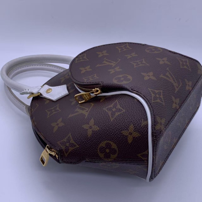 LOUIS VUITTON ELLIPSE棕色塗層帆布老花河蚌包,芯片款-12
