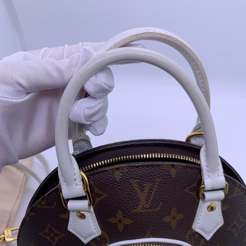 LOUIS VUITTON ELLIPSE棕色塗層帆布老花河蚌包,芯片款-13