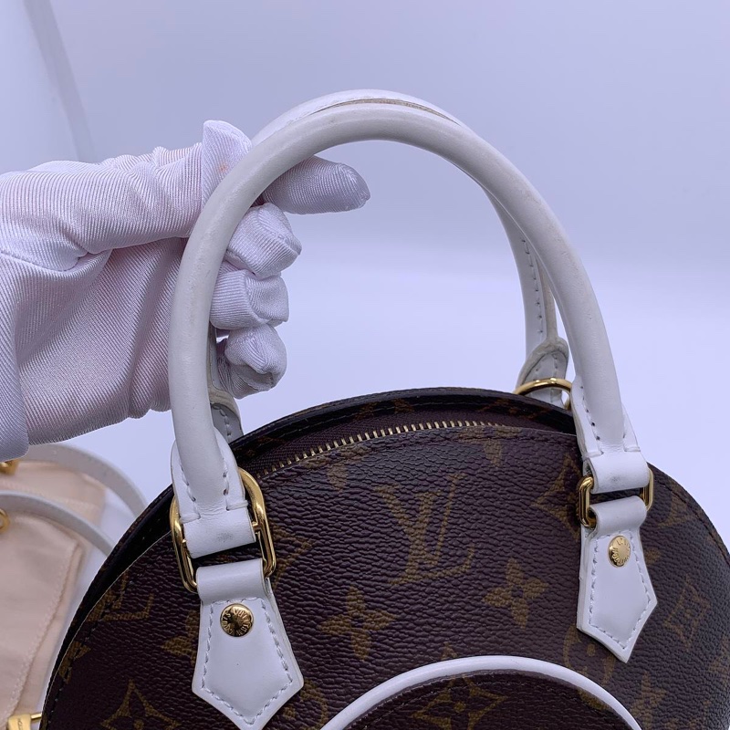 LOUIS VUITTON ELLIPSE棕色塗層帆布老花河蚌包,芯片款-14