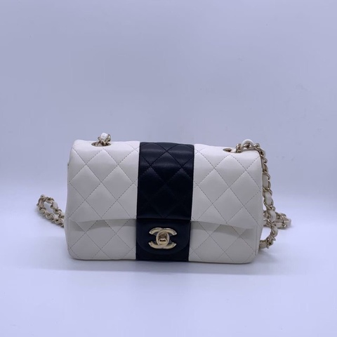 22p Chanel香奈儿大mini黑白熊猫女包链条包芯片款