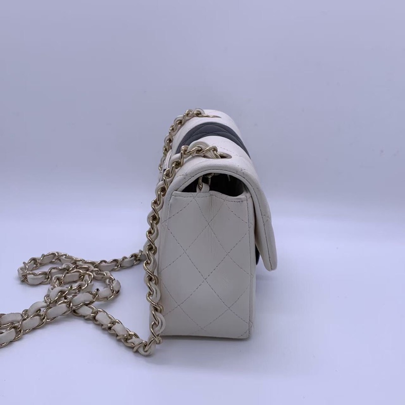 22p Chanel香奈儿大mini黑白熊猫女包链条包芯片款-3