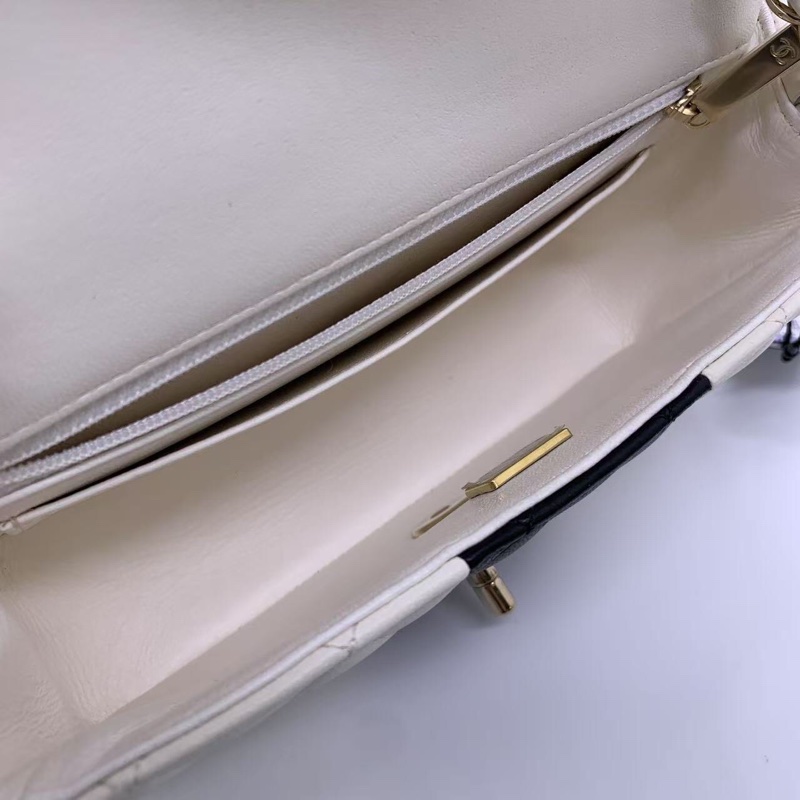 22p Chanel香奈儿大mini黑白熊猫女包链条包芯片款-4