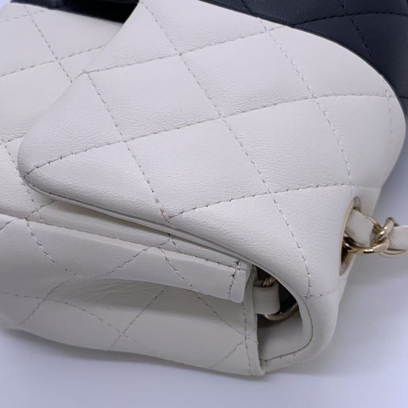 22p Chanel香奈儿大mini黑白熊猫女包链条包芯片款-7