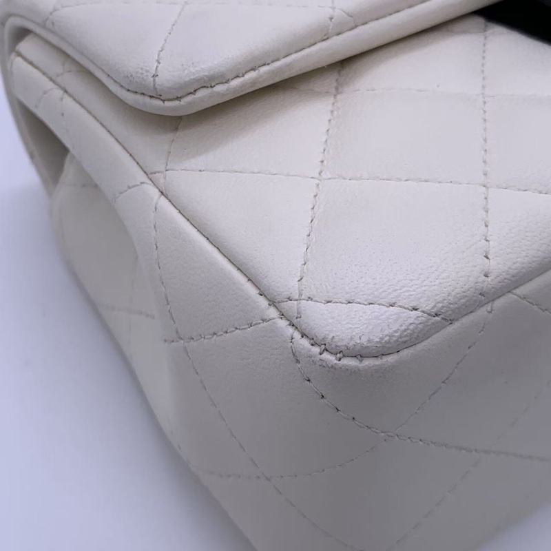 22p Chanel香奈儿大mini黑白熊猫女包链条包芯片款-8