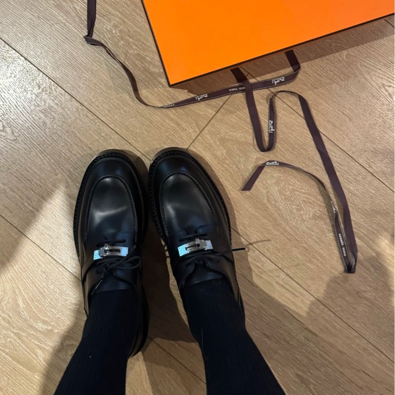 Hermes 爱马仕 Kelly厚底乐福鞋-4