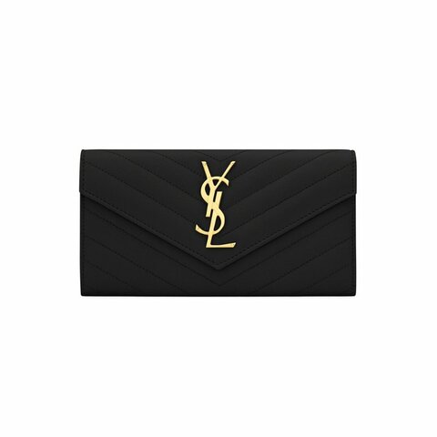 Saint Laurent Monogram Long Wallet Black - 372264-BOW01-1000