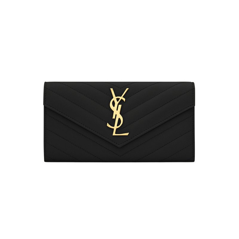 Saint Laurent Monogram Long Wallet Black - 372264-BOW01-1000 (新款白色盒)-4