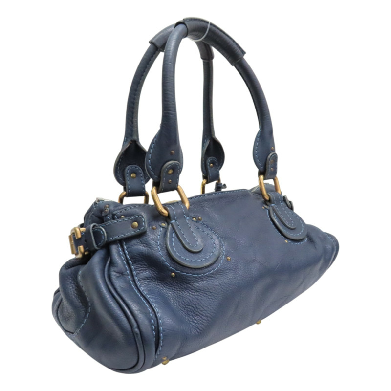 藍色 牛皮 Paddington 鎖頭包 手提包【Chloe 克羅伊】 7ESA02-1