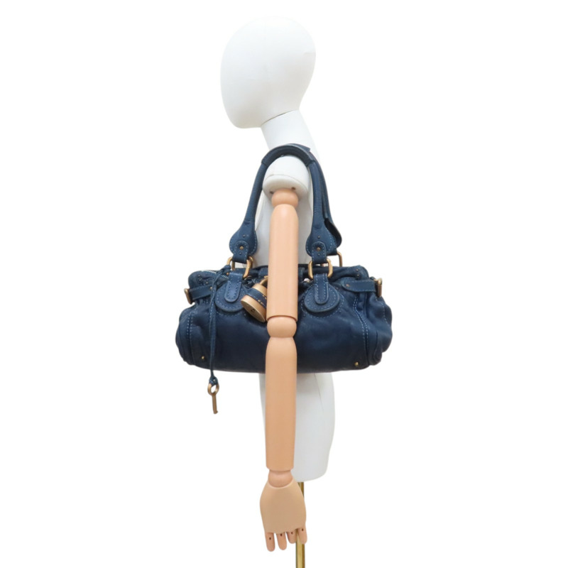 藍色 牛皮 Paddington 鎖頭包 手提包【Chloe 克羅伊】 7ESA02-5