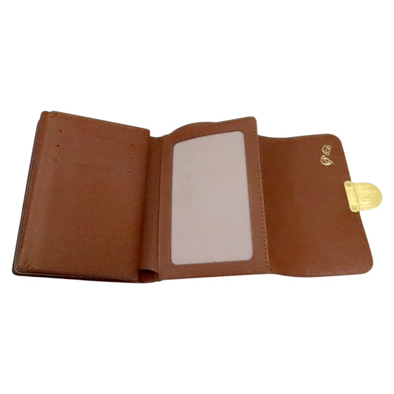 棕色 原花 PVC塗層帆布 曼哈頓 金屬釦 中夾【LOUIS VUITTON LV 路易威登】 M60211-2