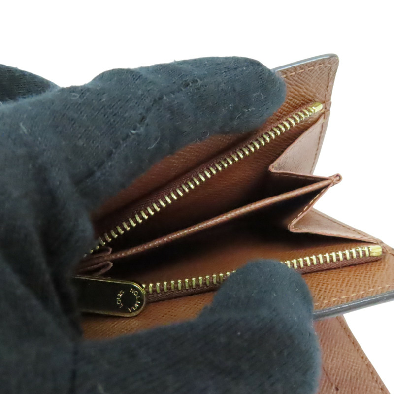 棕色 原花 PVC塗層帆布 曼哈頓 金屬釦 中夾【LOUIS VUITTON LV 路易威登】 M60211-5