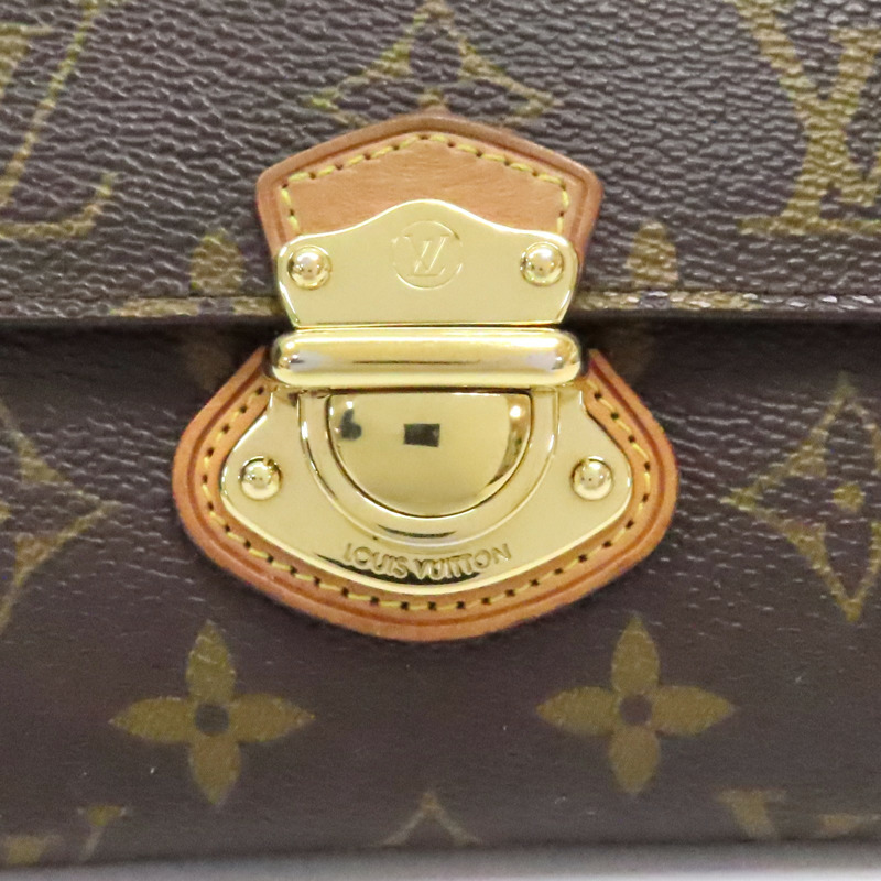 棕色 原花 PVC塗層帆布 曼哈頓 金屬釦 中夾【LOUIS VUITTON LV 路易威登】 M60211-9