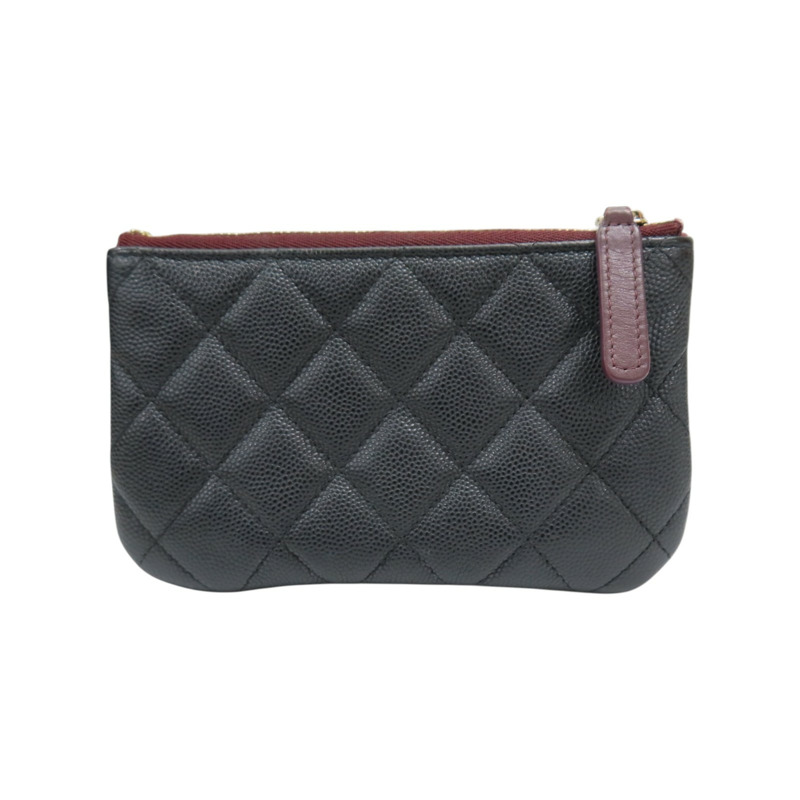 黑色 荔枝紋 牛皮 零錢包 A82365【CHANEL 香奈兒】 A82365-1