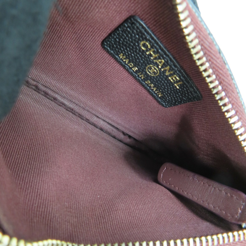 黑色 荔枝紋 牛皮 零錢包 A82365【CHANEL 香奈兒】 A82365-4