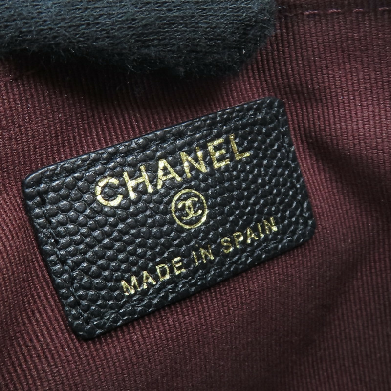 黑色 荔枝紋 牛皮 零錢包 A82365【CHANEL 香奈兒】 A82365-5