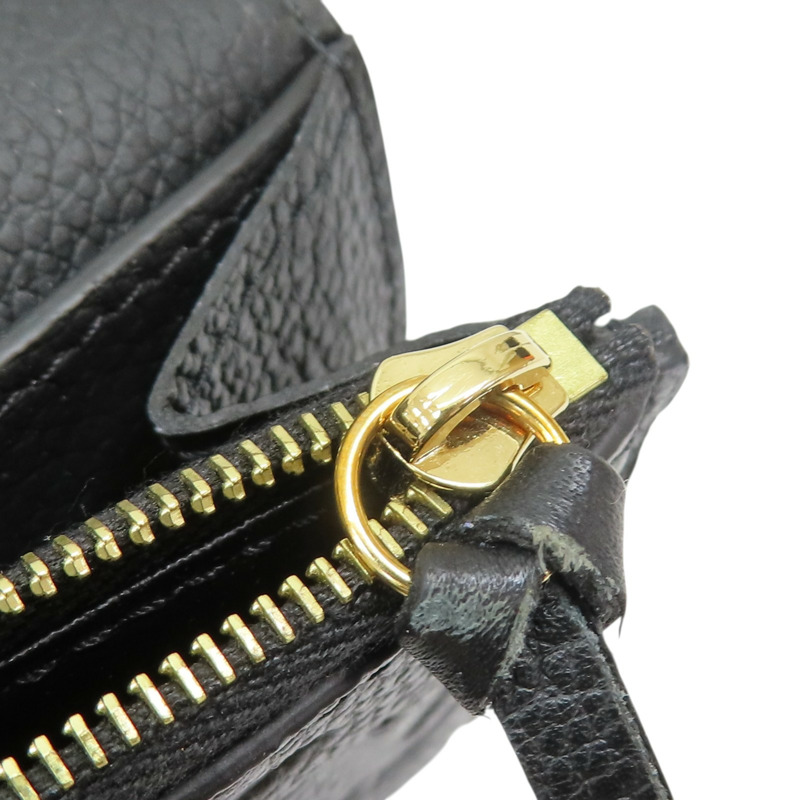 黑色 原花 牛皮壓紋 零錢包【LOUIS VUITTON LV 路易威登】 M81455-9